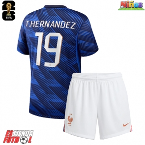 Francia Theo Hernandez #19 Primera Equipación Niños Mundial 2026 Manga Corta (+ Pantalones cortos)